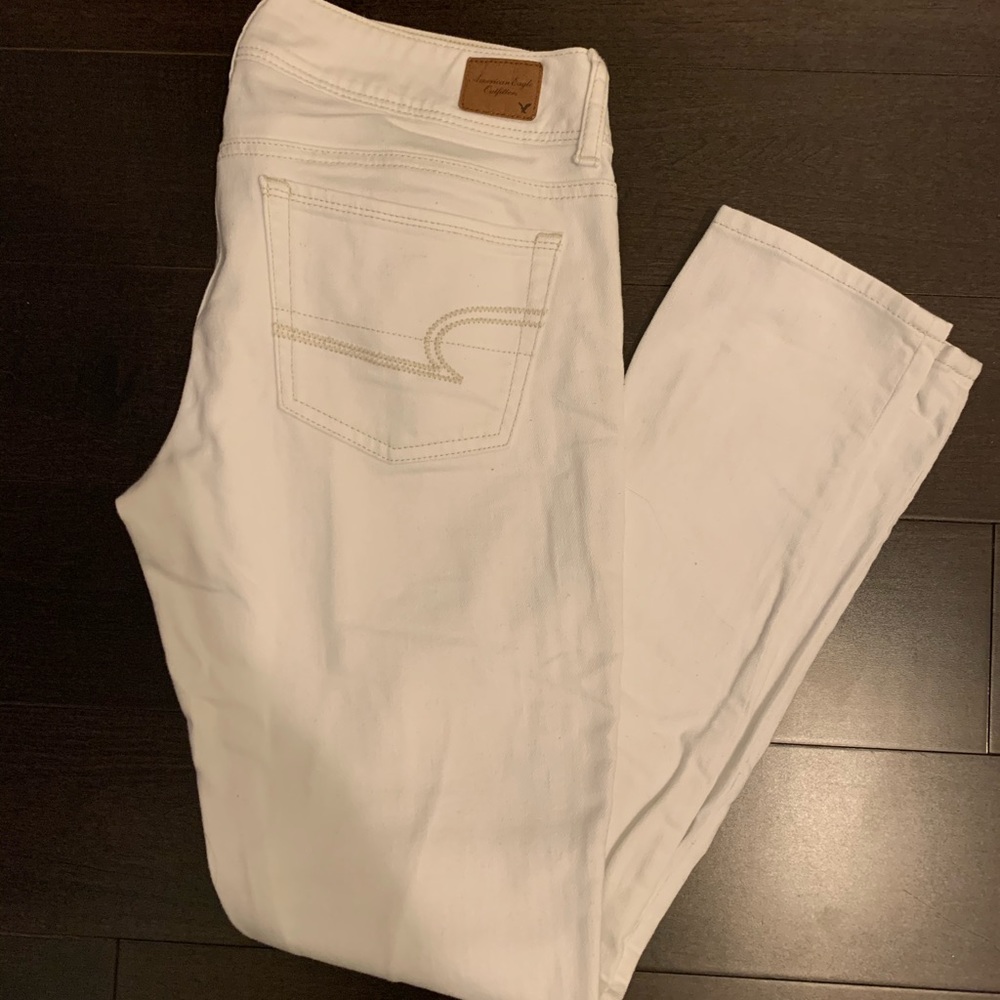 American Eagle White Stretch Skinny Jeans
